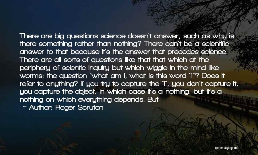 Roger Scruton Quotes: There Are Big Questions Science Doesn't Answer, Such As Why Is There Something Rather Than Nothing? There Can't Be A