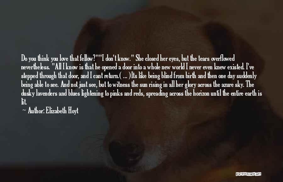 Elizabeth Hoyt Quotes: Do You Think You Love That Fellow?i Don't Know. She Closed Her Eyes, But The Tears Overflowed Nevertheless. All I