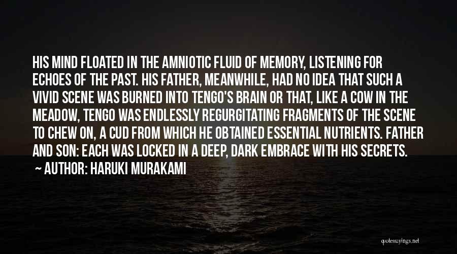 Haruki Murakami Quotes: His Mind Floated In The Amniotic Fluid Of Memory, Listening For Echoes Of The Past. His Father, Meanwhile, Had No