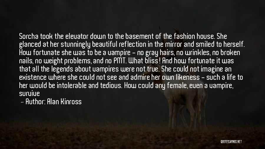 Alan Kinross Quotes: Sorcha Took The Elevator Down To The Basement Of The Fashion House. She Glanced At Her Stunningly Beautiful Reflection In