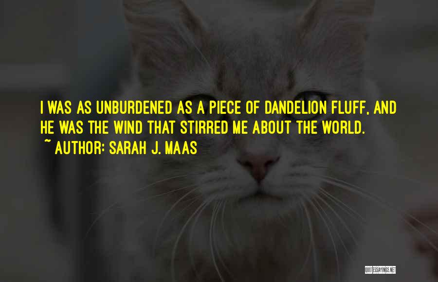 Sarah J. Maas Quotes: I Was As Unburdened As A Piece Of Dandelion Fluff, And He Was The Wind That Stirred Me About The