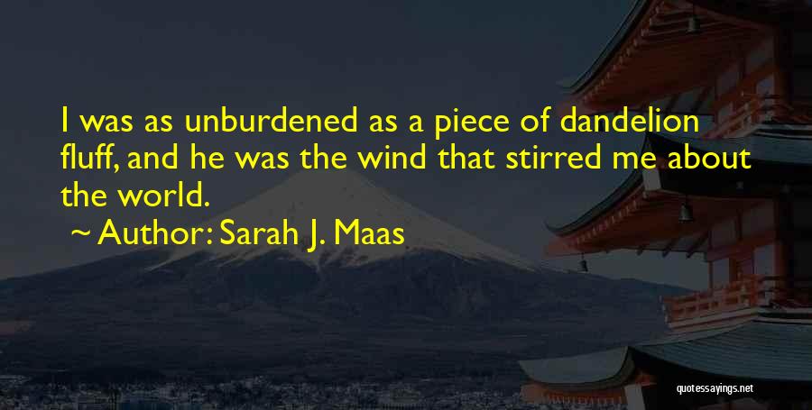 Sarah J. Maas Quotes: I Was As Unburdened As A Piece Of Dandelion Fluff, And He Was The Wind That Stirred Me About The