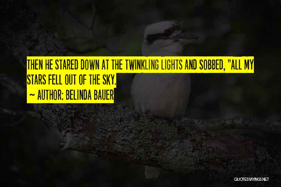 Belinda Bauer Quotes: Then He Stared Down At The Twinkling Lights And Sobbed, All My Stars Fell Out Of The Sky.