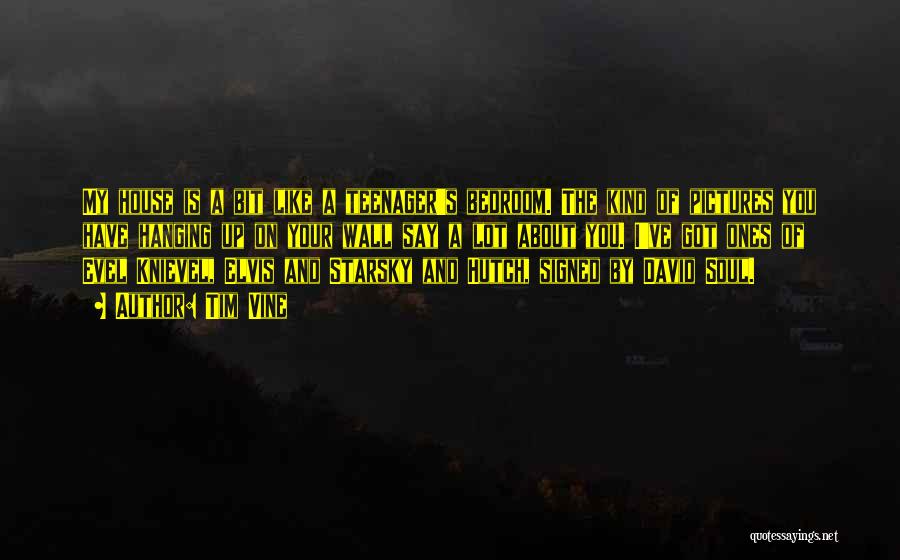 Tim Vine Quotes: My House Is A Bit Like A Teenager's Bedroom. The Kind Of Pictures You Have Hanging Up On Your Wall