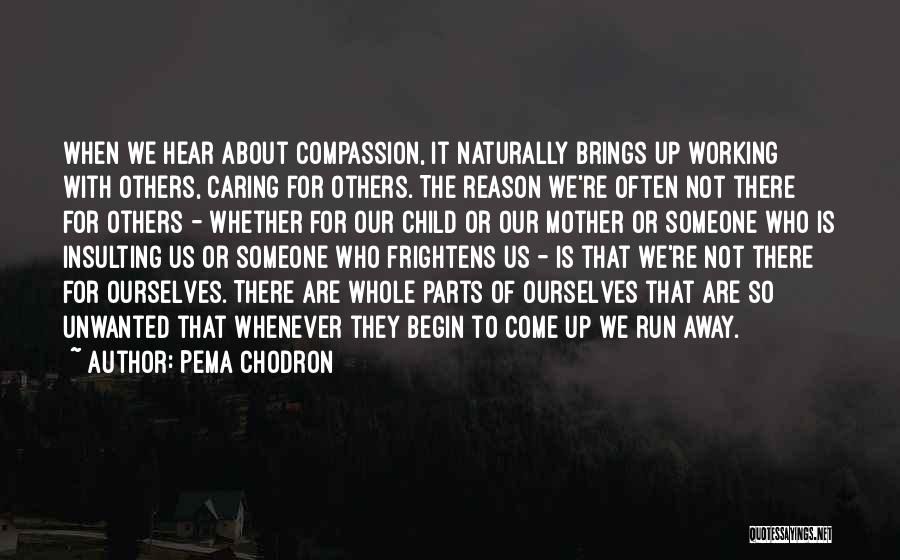 Pema Chodron Quotes: When We Hear About Compassion, It Naturally Brings Up Working With Others, Caring For Others. The Reason We're Often Not