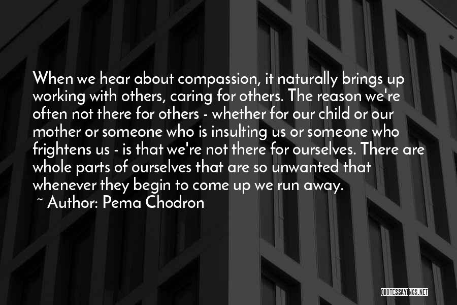 Pema Chodron Quotes: When We Hear About Compassion, It Naturally Brings Up Working With Others, Caring For Others. The Reason We're Often Not