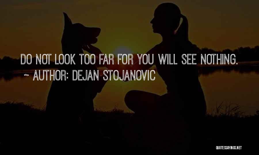 Dejan Stojanovic Quotes: Do Not Look Too Far For You Will See Nothing.