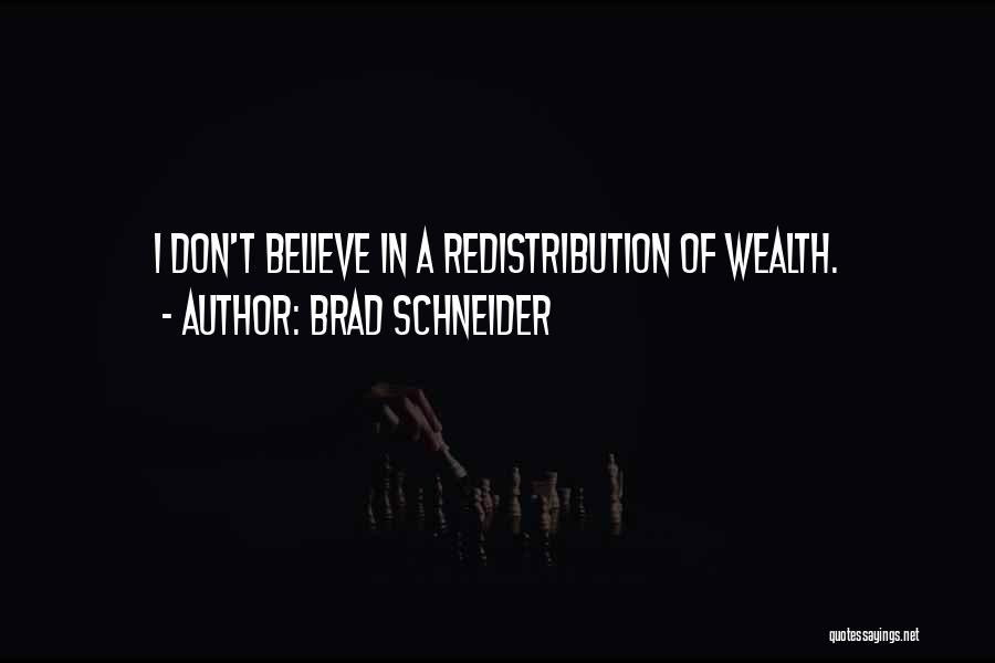 Brad Schneider Quotes: I Don't Believe In A Redistribution Of Wealth.