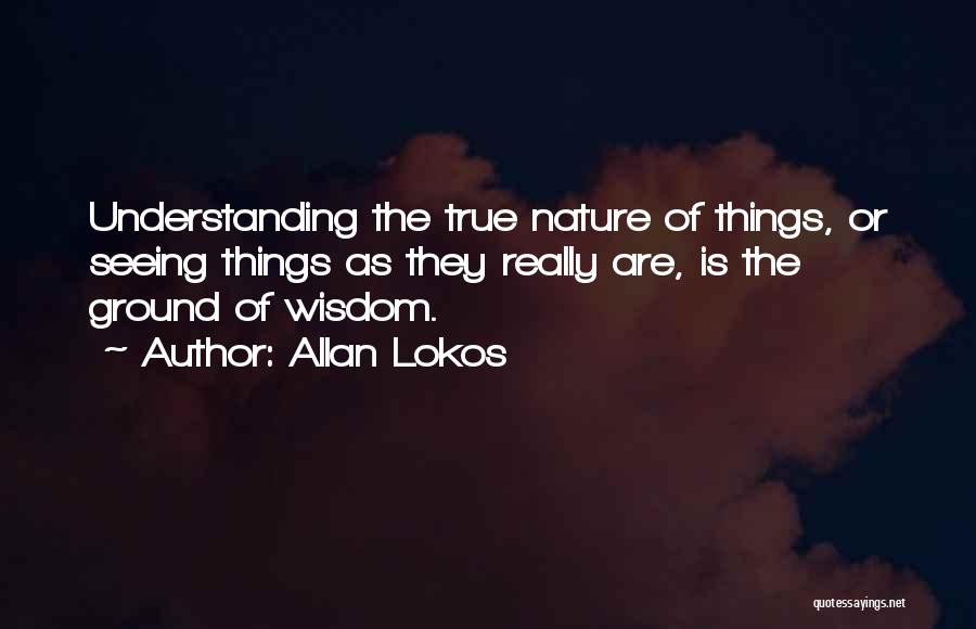 Allan Lokos Quotes: Understanding The True Nature Of Things, Or Seeing Things As They Really Are, Is The Ground Of Wisdom.