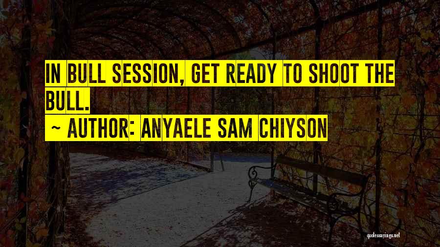 Anyaele Sam Chiyson Quotes: In Bull Session, Get Ready To Shoot The Bull.