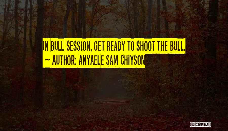 Anyaele Sam Chiyson Quotes: In Bull Session, Get Ready To Shoot The Bull.