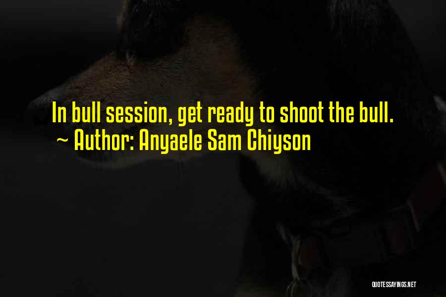 Anyaele Sam Chiyson Quotes: In Bull Session, Get Ready To Shoot The Bull.