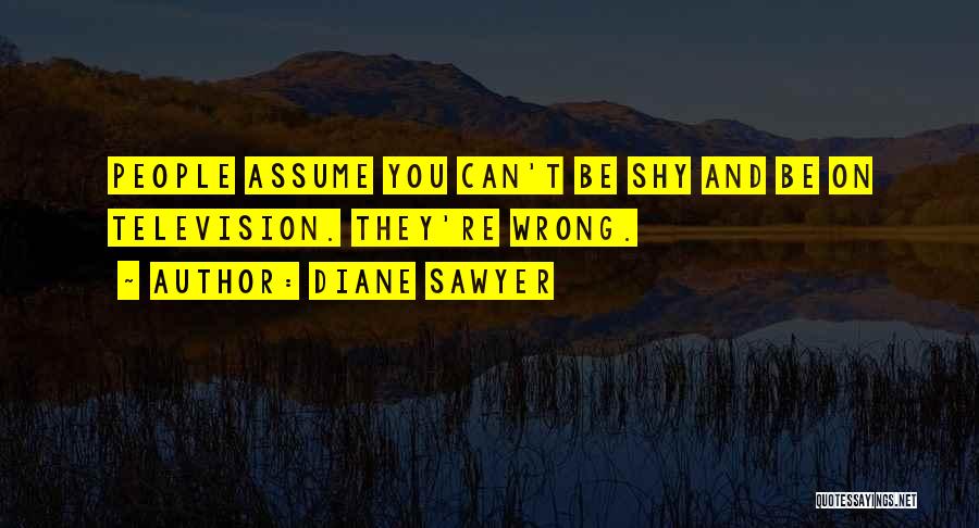 Diane Sawyer Quotes: People Assume You Can't Be Shy And Be On Television. They're Wrong.