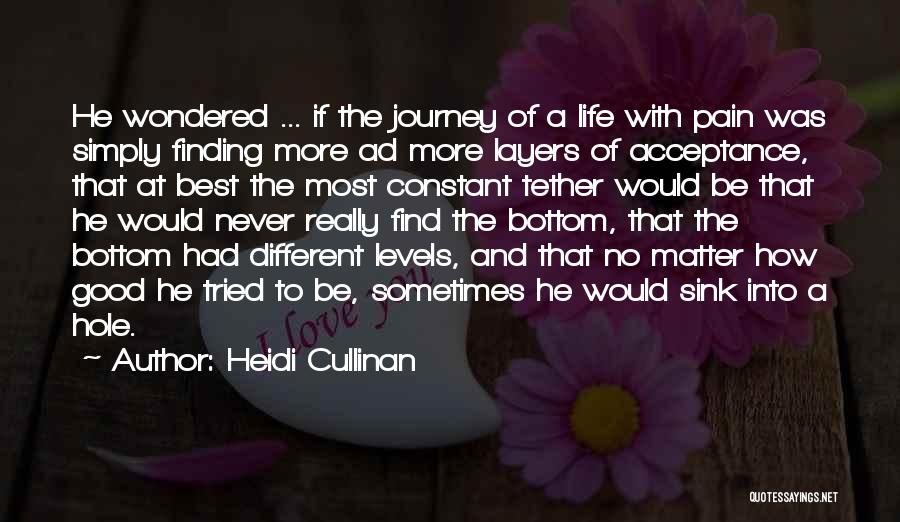 Heidi Cullinan Quotes: He Wondered ... If The Journey Of A Life With Pain Was Simply Finding More Ad More Layers Of Acceptance,