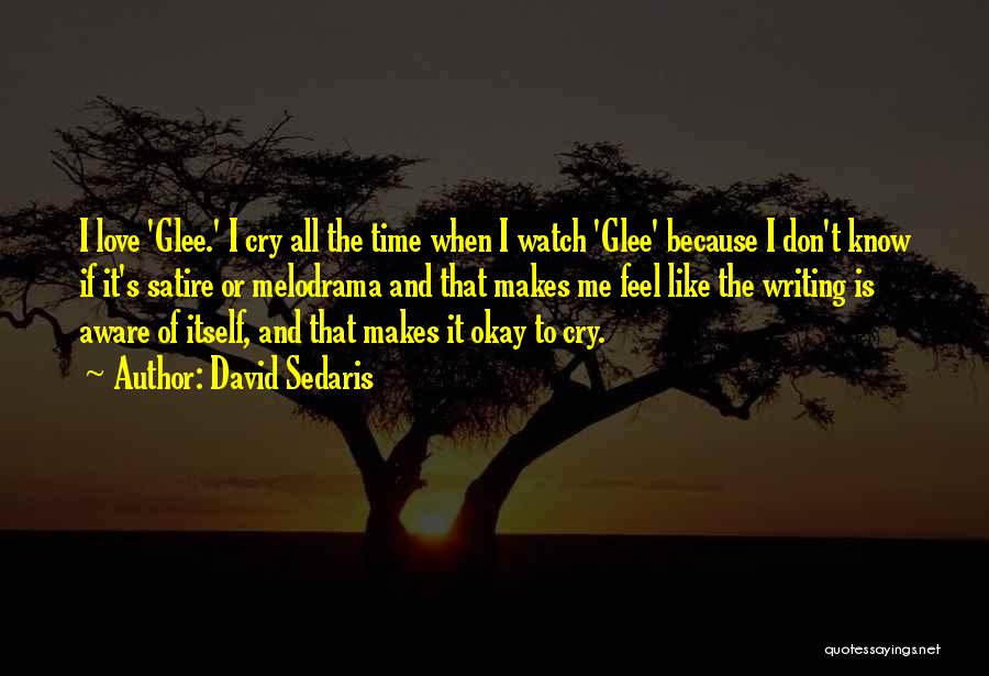 David Sedaris Quotes: I Love 'glee.' I Cry All The Time When I Watch 'glee' Because I Don't Know If It's Satire Or