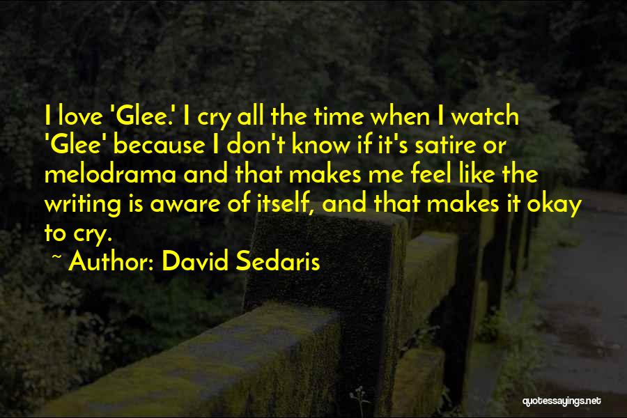David Sedaris Quotes: I Love 'glee.' I Cry All The Time When I Watch 'glee' Because I Don't Know If It's Satire Or