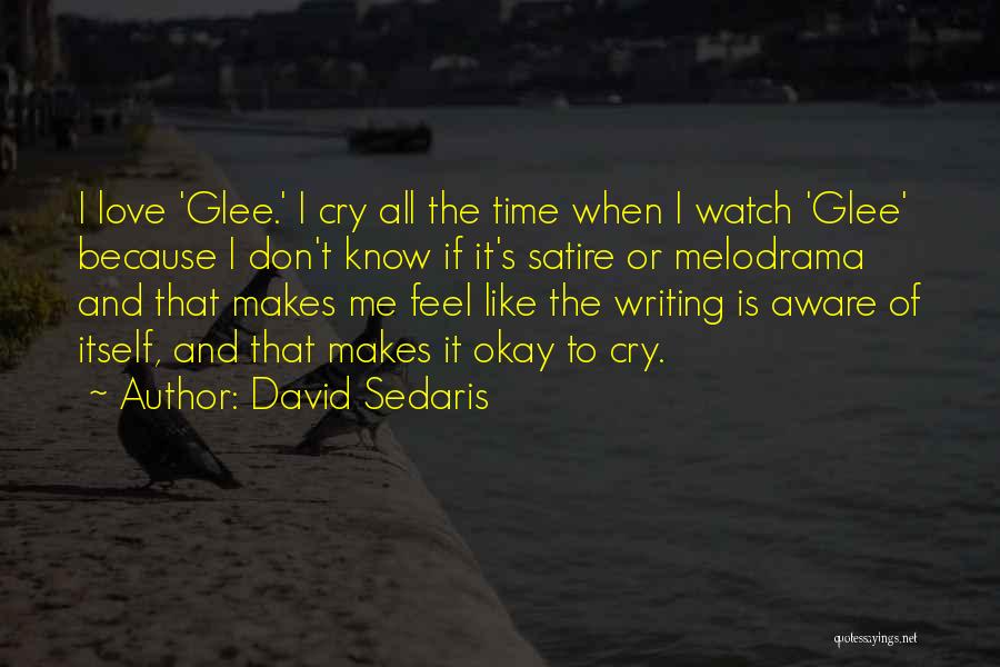 David Sedaris Quotes: I Love 'glee.' I Cry All The Time When I Watch 'glee' Because I Don't Know If It's Satire Or