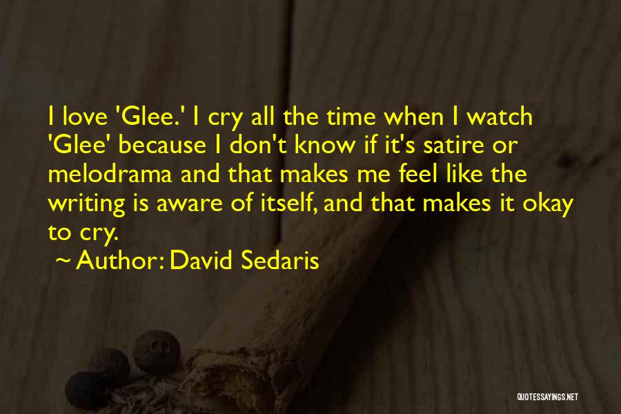 David Sedaris Quotes: I Love 'glee.' I Cry All The Time When I Watch 'glee' Because I Don't Know If It's Satire Or