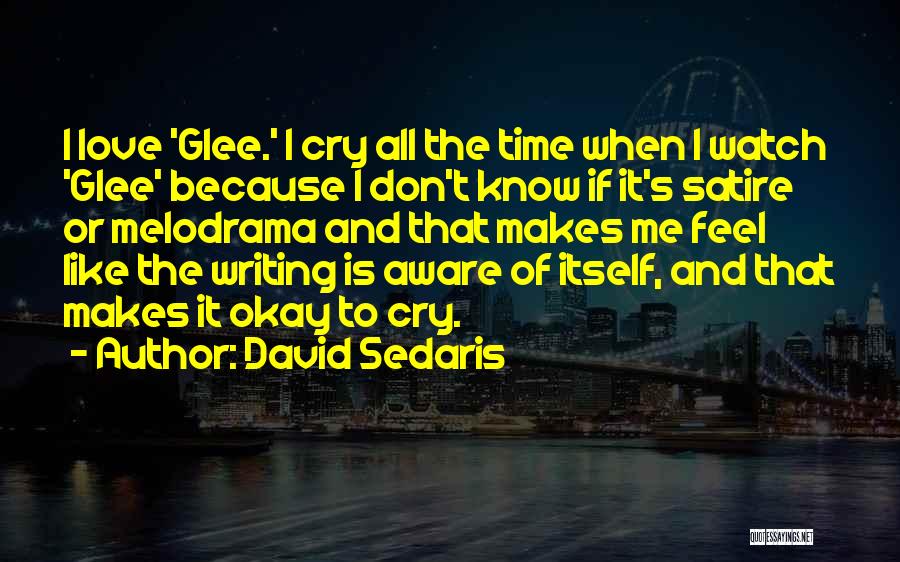 David Sedaris Quotes: I Love 'glee.' I Cry All The Time When I Watch 'glee' Because I Don't Know If It's Satire Or