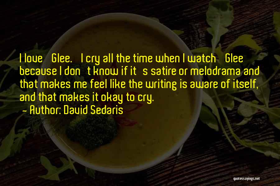David Sedaris Quotes: I Love 'glee.' I Cry All The Time When I Watch 'glee' Because I Don't Know If It's Satire Or
