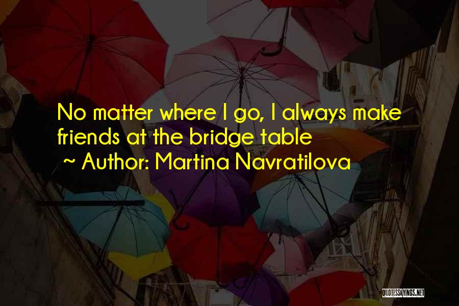 Martina Navratilova Quotes: No Matter Where I Go, I Always Make Friends At The Bridge Table