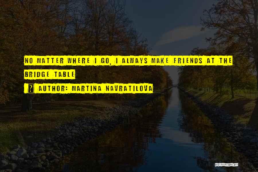 Martina Navratilova Quotes: No Matter Where I Go, I Always Make Friends At The Bridge Table
