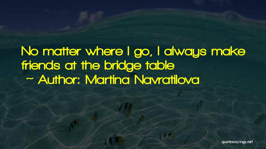 Martina Navratilova Quotes: No Matter Where I Go, I Always Make Friends At The Bridge Table