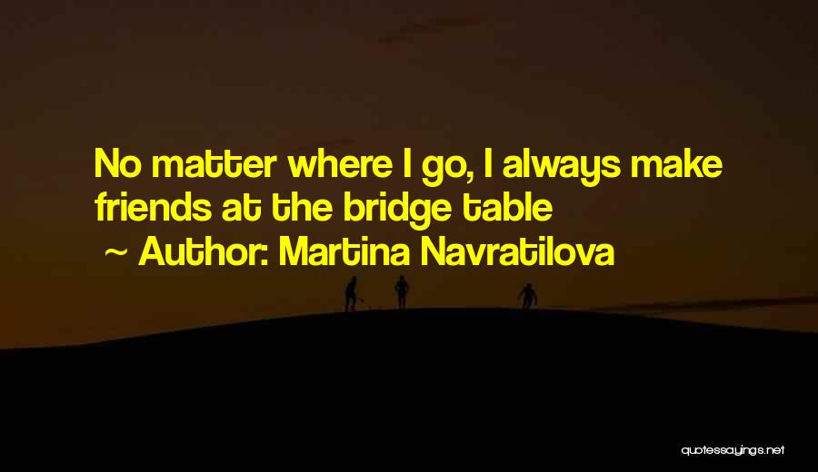 Martina Navratilova Quotes: No Matter Where I Go, I Always Make Friends At The Bridge Table