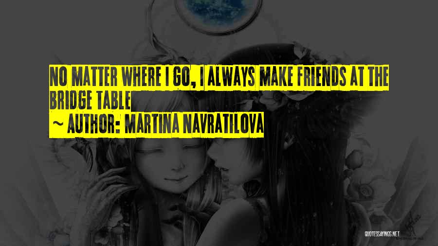 Martina Navratilova Quotes: No Matter Where I Go, I Always Make Friends At The Bridge Table