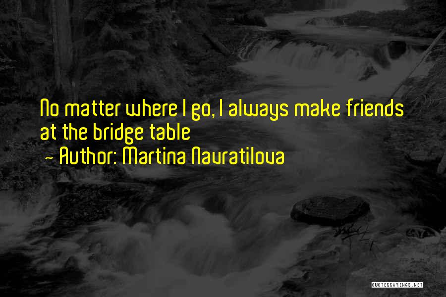 Martina Navratilova Quotes: No Matter Where I Go, I Always Make Friends At The Bridge Table