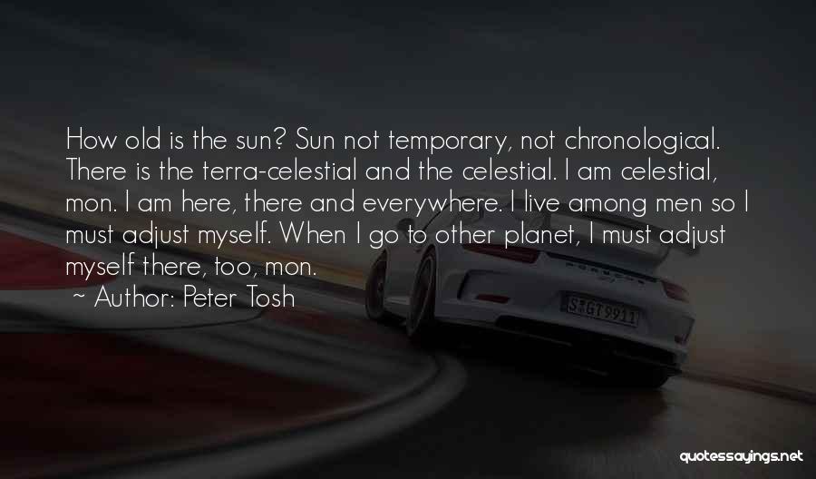 Peter Tosh Quotes: How Old Is The Sun? Sun Not Temporary, Not Chronological. There Is The Terra-celestial And The Celestial. I Am Celestial,