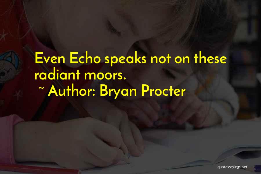 Bryan Procter Quotes: Even Echo Speaks Not On These Radiant Moors.