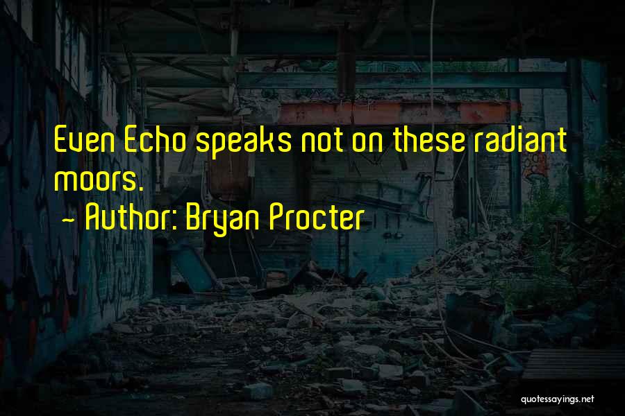 Bryan Procter Quotes: Even Echo Speaks Not On These Radiant Moors.