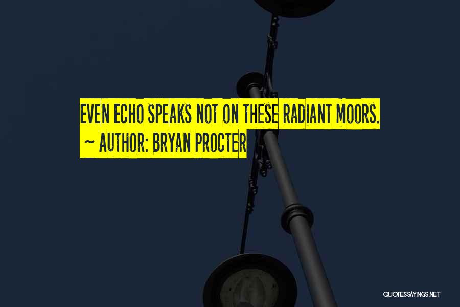 Bryan Procter Quotes: Even Echo Speaks Not On These Radiant Moors.