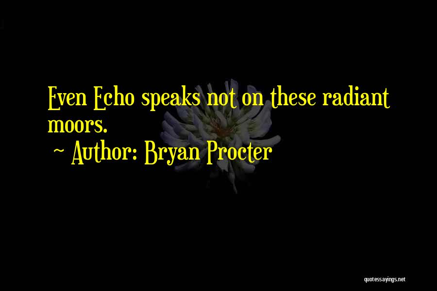 Bryan Procter Quotes: Even Echo Speaks Not On These Radiant Moors.