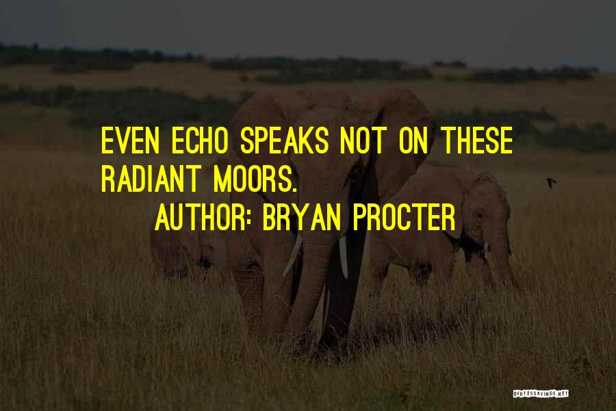 Bryan Procter Quotes: Even Echo Speaks Not On These Radiant Moors.