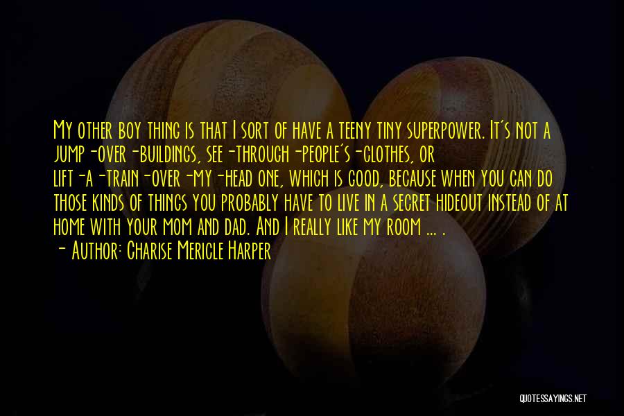 Charise Mericle Harper Quotes: My Other Boy Thing Is That I Sort Of Have A Teeny Tiny Superpower. It's Not A Jump-over-buildings, See-through-people's-clothes, Or