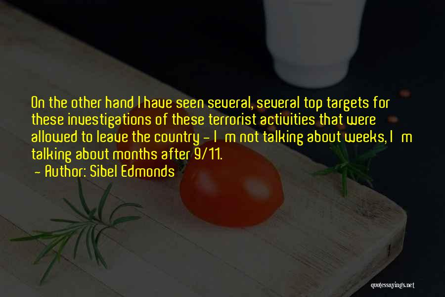 Sibel Edmonds Quotes: On The Other Hand I Have Seen Several, Several Top Targets For These Investigations Of These Terrorist Activities That Were