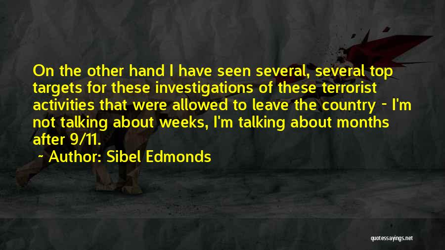 Sibel Edmonds Quotes: On The Other Hand I Have Seen Several, Several Top Targets For These Investigations Of These Terrorist Activities That Were