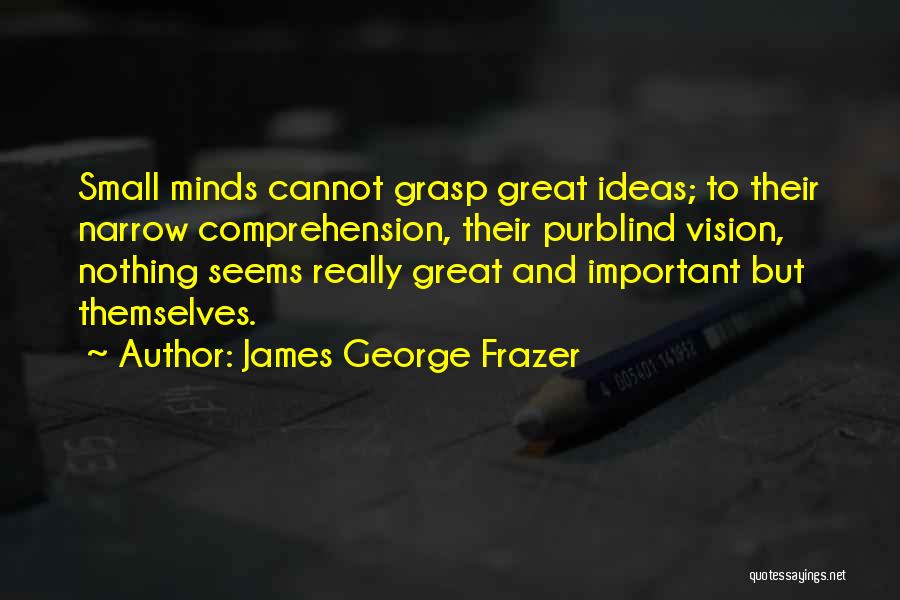 James George Frazer Quotes: Small Minds Cannot Grasp Great Ideas; To Their Narrow Comprehension, Their Purblind Vision, Nothing Seems Really Great And Important But