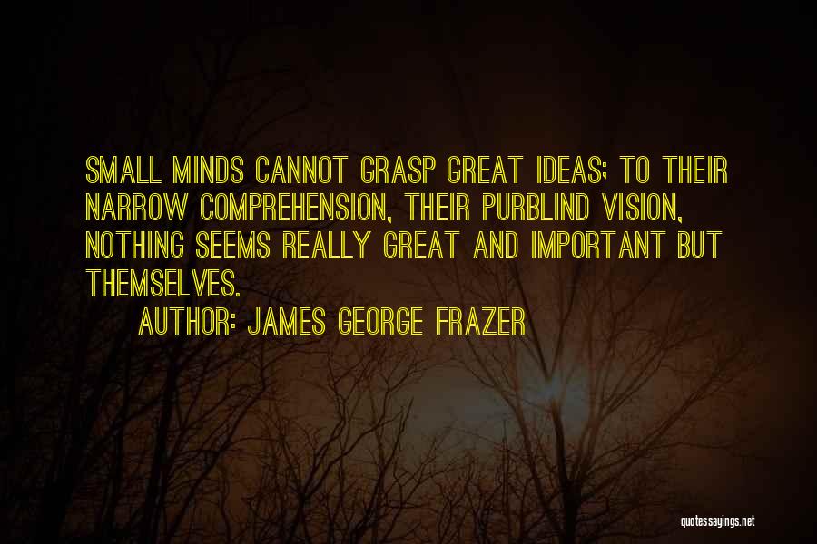 James George Frazer Quotes: Small Minds Cannot Grasp Great Ideas; To Their Narrow Comprehension, Their Purblind Vision, Nothing Seems Really Great And Important But