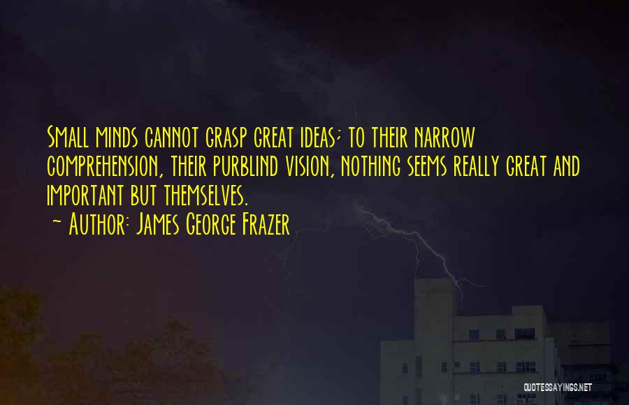 James George Frazer Quotes: Small Minds Cannot Grasp Great Ideas; To Their Narrow Comprehension, Their Purblind Vision, Nothing Seems Really Great And Important But
