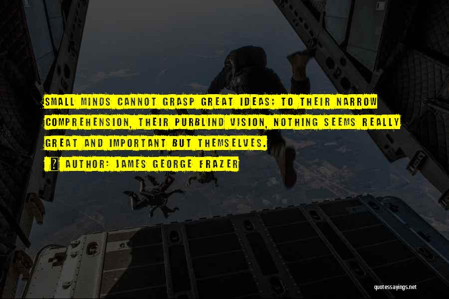 James George Frazer Quotes: Small Minds Cannot Grasp Great Ideas; To Their Narrow Comprehension, Their Purblind Vision, Nothing Seems Really Great And Important But