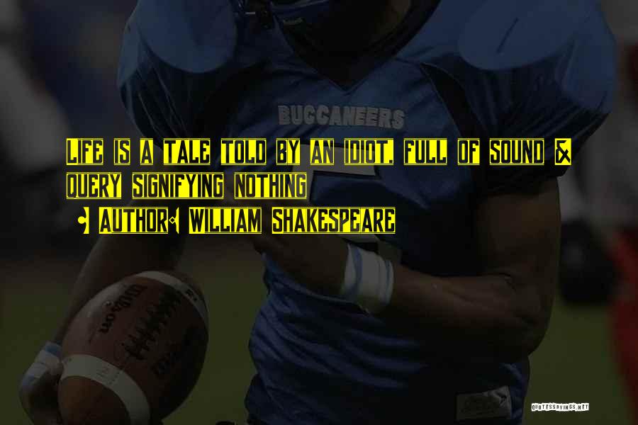 William Shakespeare Quotes: Life Is A Tale Told By An Idiot, Full Of Sound & Query Signifying Nothing