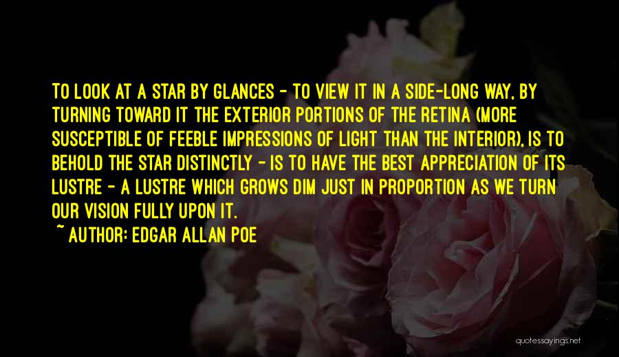 Edgar Allan Poe Quotes: To Look At A Star By Glances - To View It In A Side-long Way, By Turning Toward It The