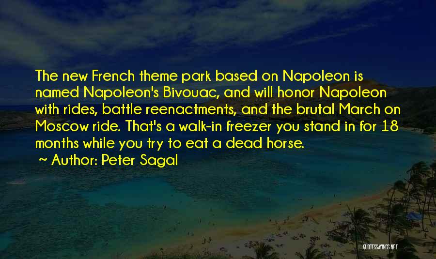 Peter Sagal Quotes: The New French Theme Park Based On Napoleon Is Named Napoleon's Bivouac, And Will Honor Napoleon With Rides, Battle Reenactments,