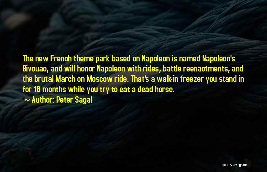 Peter Sagal Quotes: The New French Theme Park Based On Napoleon Is Named Napoleon's Bivouac, And Will Honor Napoleon With Rides, Battle Reenactments,