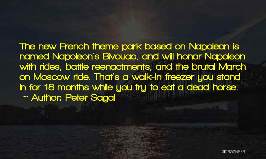 Peter Sagal Quotes: The New French Theme Park Based On Napoleon Is Named Napoleon's Bivouac, And Will Honor Napoleon With Rides, Battle Reenactments,