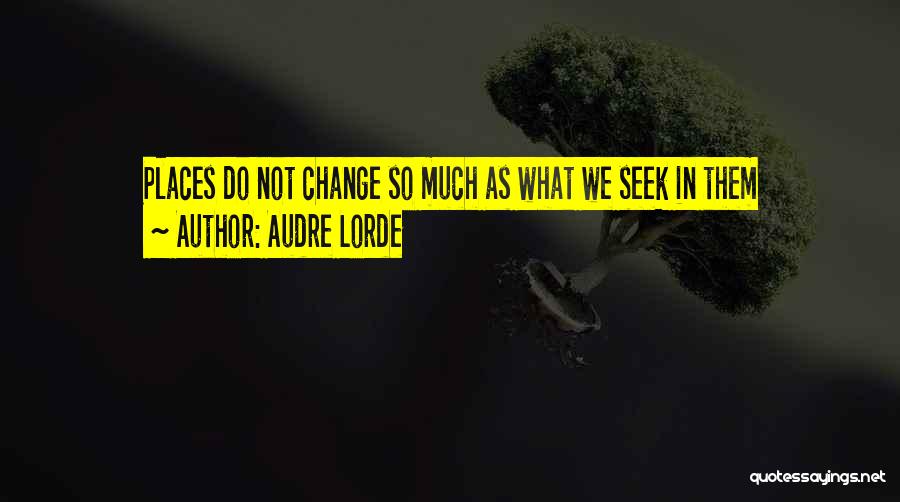 Audre Lorde Quotes: Places Do Not Change So Much As What We Seek In Them