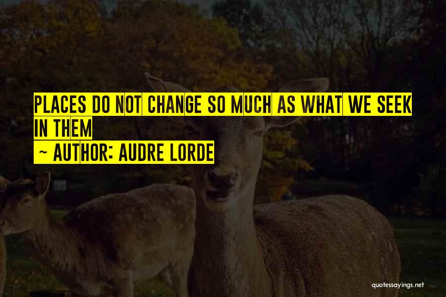 Audre Lorde Quotes: Places Do Not Change So Much As What We Seek In Them